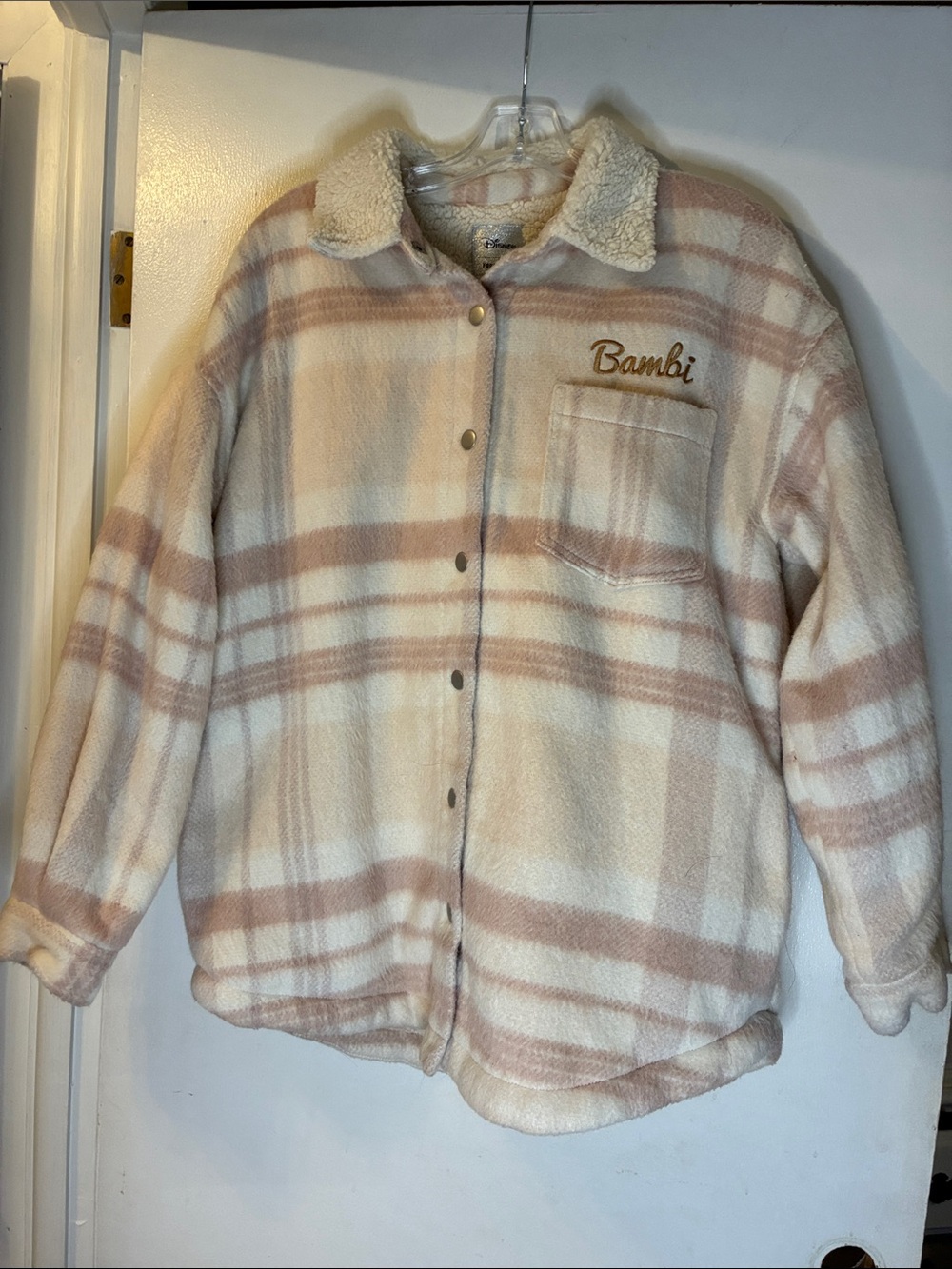 Women’s Disney  Forever 21  Plaid Bambi   Jacket Size M Large Bambi on Back